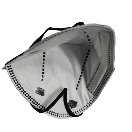 Set 2 bucati Masca de protectie faciala, Cyrax, de unica folosinta pentru adulti, FFP2, KN95 CE 0370, 5 straturi, nesterila, ambalaj individual, Negru