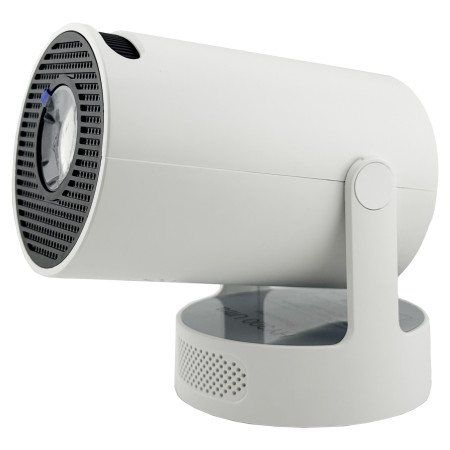 Video Proiector Portabil cilindric HY300ULTRA,  Inteligent, ULTRA HD 4K 1920 x 1080, Wireless, Compatibil cu Android/iOS, DC, 17 x 11 x 9.5 cm, Alb