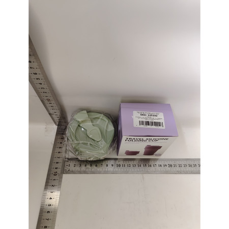 Pahar pliabil din silicon Cyrax, pentru calatorii, camping, 350 ml,  8.2x6.3x9.1 cm, verde