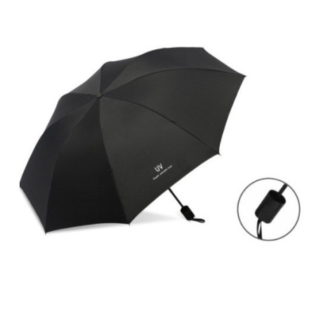 Umbrela,  Protectie UV Soare, Protectie Ploaie, Pliabila, din Vinil si Otel, 96 x 67 cm, Negru