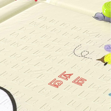 Covoras pentru Copii, Cyrax, cu 2 Fete, Model Casute in Copaci/Iepurasi, din XPE+PE, Impermeabil, Antiderapant, Protectie Termica, +3 Luni, Pliabil, 180 x 200 x 1.5 cm, Multicolor