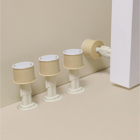 Opritor de Usa,  din Silicon, Model Magicial, cu Prindere de Perete, Anti-Coliziune, 4x 8.5 cm, Galben