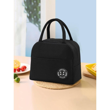 Geanta Termica pentru Pranz, Cyrax, Multifunctionala, Compartimentata, Impermeabila, cu Manere, Buzunar Exterior, 22x14x19 cm, Negru