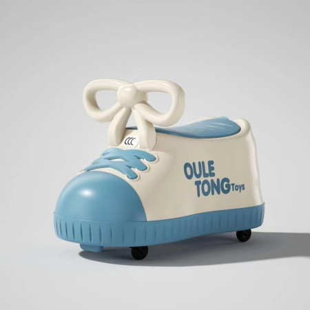 Masina pentru Copii, Cyrax, Model Pantof, 4 Roti, 1-6 ani, Cutie de Depozitare, din ABS, 48 x 27 x 34 cm, Albastru