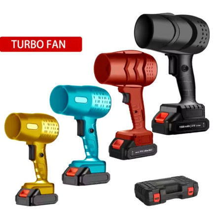 Suflanta de Aer Multifunctionala Portabila, Cyrax, Incarcare Auto, pentru Gratar, Masina, Indepartare Frunze si Praf, 1500 mAh, Viteta de Rotatie 25000 RPM, 2 Baterii de Li si Incarcator, Buton Lateral, Turcoaz