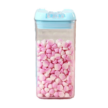 Cutie de Depozitare Alimente, Cyrax, 1.2L, Capac Albastru, din PP+PET, Inchidere Ermetica, 10 x 10 x 20.5 cm, Transparent