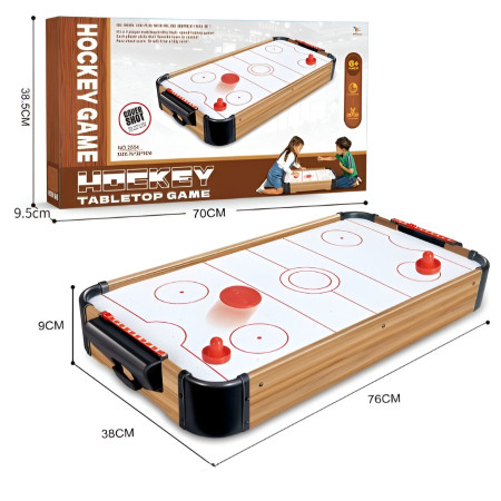 Masa Air Hockey Graffiti fara Picioare, Cyrax, Lemn, 2 Pucuri, Tabela Scor, 2 Impingatoare, 76x38x9 cm, Maro