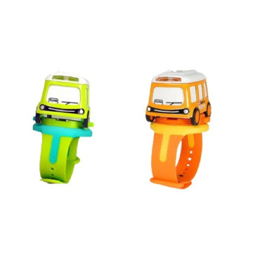 Set jucarie pentru copii, Cyrax, masina-ceas verde si portocalie