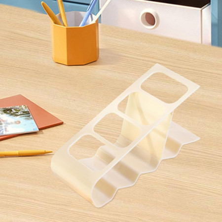 Suport de Birou,  din Plastic, pentru Telecomenzi, Telefoane, 18 x 7 x 9 cm, Alb