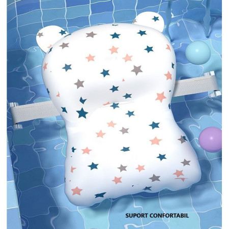 Cada de Baie, Cyrax, pentru Copii 0 luni - 6 Ani, cu Termometru, Pliabila, Perna Suport Inclusa, din Plastic, 81.5 x 49 x 21.5 cm, Mov