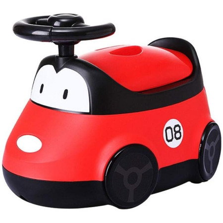 Olita pentru Copii, Cyrax, +1an, Portabila, Design Masinuta cu Capac, Model Prietenos, Non-Toxic, Compartiment Detasabil, Usor de Curatat, Rosu