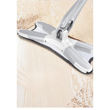 Rezerva Mop Plat,  din Fibre Superfine, Lavabila, 15 x 38 cm, Argintiu