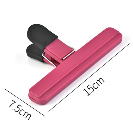 Cleste Multifunctional pentru Sigilarea Pungilor, Cyrax, din Plastic, Mentine Alimentele Proaspete, 15x7.5 cm, Roz