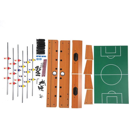 Masa de fotbal cu teren si 18 jucatori Cyrax, cu tablou pentru scor, din metal, lemn si ABS, 50 x 25 x 15.5 cm, pentru copii