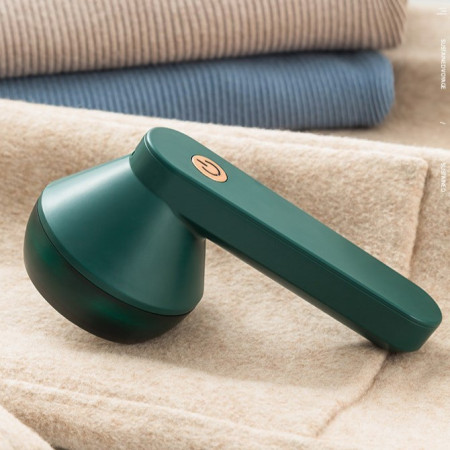 Aparat Pentru Curatat Scame, Par Si Praf,  Pentru Diferite Tipuri De Material, Cu Lame Din Otel Inoxidabil, Incarcare Prin USB Type-C, Cu Perie De Curatare si Cablu USB Incluse, Verde, 135 x 75 mm