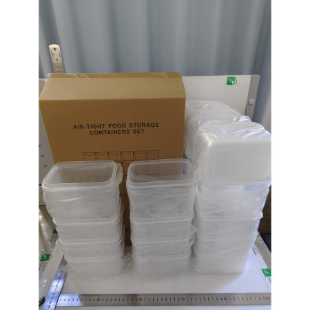 Cutii de depozitare alimente, Cyrax, Set din 24 Cutii pentru Condimente, Cereale, Cutii pentru Bucatarie, din Plastic PP, Cutii Alimentare, Diferite Dimensiuni, Transparente