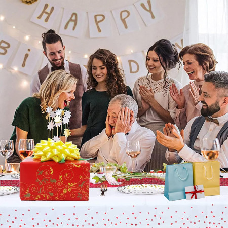 Fata de Masa, Cyrax, din PEVA, Imprimeu Buline, 137 x 274 cm, Impermeabila, Fara Pete, Curatare Rapida, Rosu