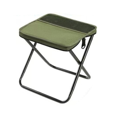 Scaun Taburet Pliabil pentru Camping,  pentru Adulti, Scaun Portabil, Pescuit, din Panza Oxford si Cadru Metalic, Mic 26 x 24 x 24 cm, Verde