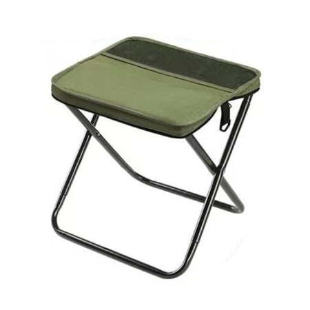 Scaun Taburet Pliabil pentru Camping,  pentru Adulti, Scaun Portabil, Pescuit, din Panza Oxford si Cadru Metalic, Mic 26 x 24 x 24 cm, Verde