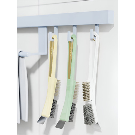 Perie de Sarma pentru Bucatarie,  din Doua Bucati, Maner Lung cu Gaura de Prindere, Peri din Otel, Anti-Reziduu, Anti-Murdarie, 24.5x2.7x6.7cm, Verde