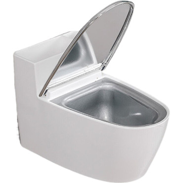 Scrumiera creativa  Forma de Toaleta, Capac Argintiu, Material ABS si Otel Inoxidabil, 12.5 x 9.8 x 8.4 cm, Fixare prin Lipire sau De Sine Statator, pentru Baie, Camera, Bucatarie, Balcon, Argintiu