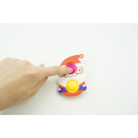 Cyrax Jucarie senzoriala antistres, Simple Dimple, Breloc cu 2 bulinute, Mos Craciun, Multicolor