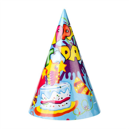 Set 6 Coifuri Happy Birthday, Cyrax, Modele Diverse, pentru Petrecere, Tematica Aniversare, Multicolor