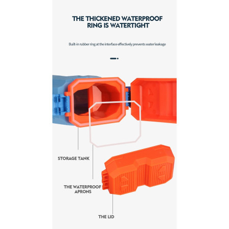 Pistol cu Apa pentru Copii, Rezervor, Pentru Piscina/Plaja, Cyrax, 6ani+,  5 duze, Quick Fill, Albastru, 800ML