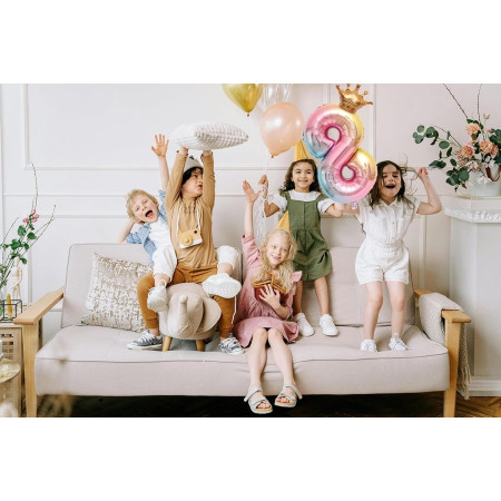 Balon din Folie Metalizata, Cyrax, Figurina Cifra Gradient, Tema Aniversare 80 cm, Ambalaj Individual, Pai inclus, Umflare cu Aer sau Heliu, Coronita, Cifra 8