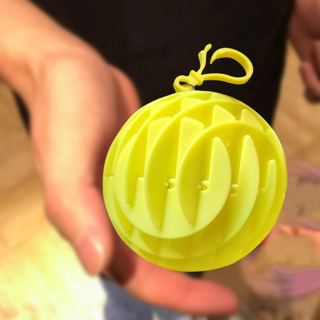 Jucarie Worm Fidget de Decompresie, Cyrax, Anti Stres, Dimensiune Compacta 6 cm, Dimensiune Extinsa 15.5 cm, Galben