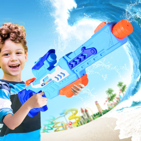 Pistol cu Apa pentru Copii, Rezervor, Pentru Piscina/Plaja, Cyrax, 6ani+,  Albastru, 1200ML