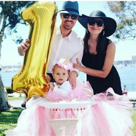 Balon din Folie Cyrax, Cifra 1, 81 cm, Pentru Aer sau Heliu, Bulk, Auriu