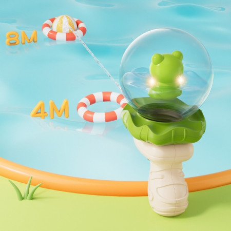 Pistol cu Apa pentru Copii, Cyrax, Multifunctional, Capacitate 250 mL, Model Broscuta, 15.6x8x8.6 cm, ABS, Verde