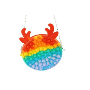 Jucarie antistres din silicon, Pop it Now and Flip It, Cyrax, Geanta, Model 2, Multicolor