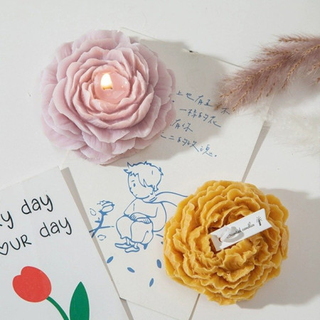 Lumanare Parfumata,  Model Trandafir, Ardere 10h, 70 g, 7.5 x 3.5 cm, Parfum de Citrice, Portocaliu