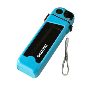 Sticla de Apa pentru Sport, Cyrax, 350 ml, cu Pai si Capac, 23x7x4.4 cm, Buton de Blocare, din PC, Bleu