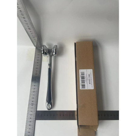 Ciocan pentru snitele si carne Cyrax, din aliaj de zinc, maner antialunecare, doua capete, 22 cm, argintiu