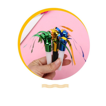 Set 6 Fluiere Party cu Franjuri, Cyrax, din Plastic, Multicolor