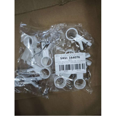 Set 4 Carlige Multifunctionale,  Tubulare, Pentru Baie/Bucatarie, din ABS, 8.7 x 3.5 cm, Alb