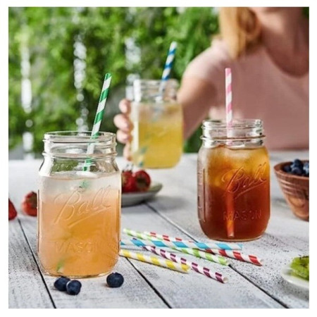 Set 25 Paie, Cyrax, din Hartie, 20 cm, Model cu Dungi, Multicolor