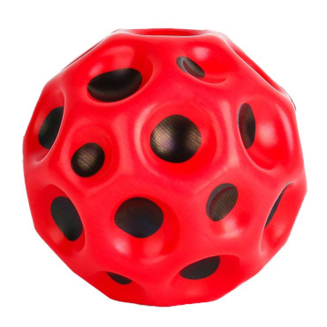 Minge Saltareata Hiperelastica, Cyrax, Space Moon Ball foarte Elastica, Antistress pentru Copii, Diametru 66 mm, Rosu
