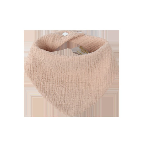 Baveta Triunghiulara, Cyrax, din Bumbac, pentru Copii 0-12 Luni, 33x32 cm, Rezistenta la Apa, Crem