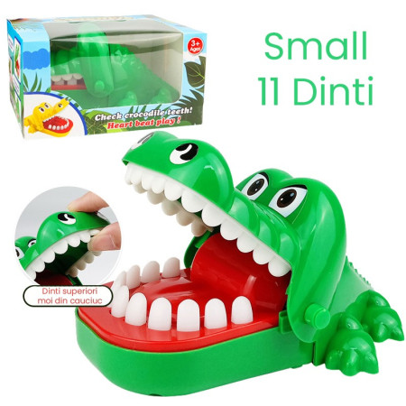Jucarie interactiva Crocodil Dentist, Cyrax, Joc de Grup/Familie, 11 Dinti, Small 15 x 10 x 7.5 cm, Verde
