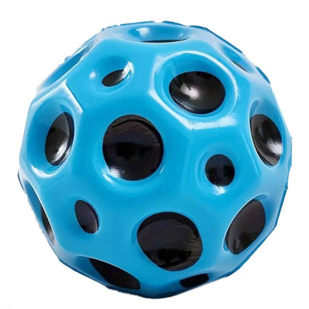 Minge Saltareata Hiperelastica, Cyrax, Space Moon Ball foarte Elastica, Antistress pentru Copii, Diametru 66 mm, Albastru