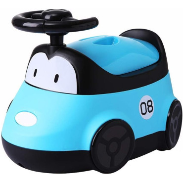 Olita pentru Copii, Cyrax, +1an, Portabila, Design Masinuta cu Capac, Model Prietenos, Non-Toxic, Compartiment Detasabil, Usor de Curatat, Albastru