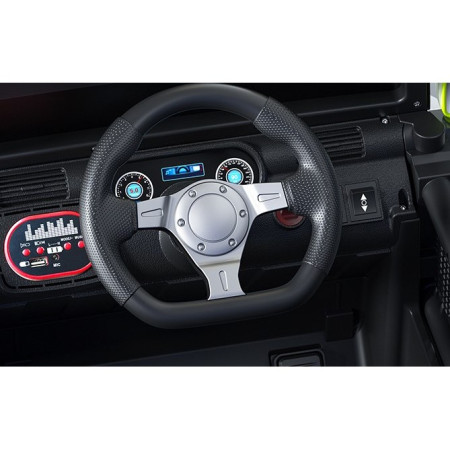 Masina Electrica pentru Copii, Cyrax, Off-Road, Conectare Bluetooth, telecomanda, Tractiune Spate, Lumina Intermitenta, Baterie 12V 7Ah, 120 x 63 x 68cm, Rosu