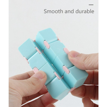 Cyrax Cub antistres, Fidget Toy, Infinity Magic Cube, Albastru/Roz, 4x4x4 cm