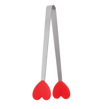 Cleste Creativ pentru Mancare, Cyrax, Model Inimioare din Silicon, 14.5x3 cm, Rezistent la Temperaturi Inalte si Coroziune, Rosu