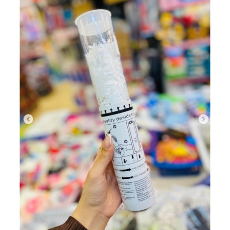 Tun de Confetti, Cyrax, 30 cm, Model Fulgi de Zapada din Hartie, Ambalaj din PET, Alb