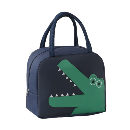 Geantă Frigorifică, Cyrax, cu Desene Animat, Portabilă pentru Copii, de Prânz, din Pânză Oxford, 22x14x19 cm, Model Dinozaur, Albastru